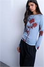 Топ с длинными рукавами из микрофибры с цветочным принтом артикул 150559017