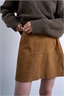 Мини-юбка из натуральной замши с швами артикул 143419945