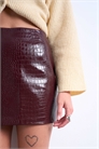 Мини-юбка из лакированной кожи под змеиную кожу артикул 143826954