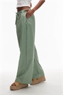 Брюки из поплина с широкими брючинами и эластичным поясом артикул 147788526
