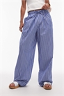 Брюки из поплина с широкими брючинами и эластичным поясом артикул 140464964