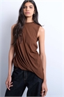 Топ с асимметричной драпировкой артикул 151963408