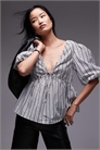 Топ из поплина с буфчатыми рукавами артикул 139174391