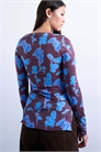 Топ с длинными рукавами и V-образным вырезом с абстрактным цветочным принтом артикул 150661096
