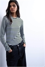 Топ с длинными рукавами и контрастной полоской на спине артикул 152934894