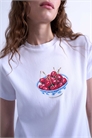 Футболка на каждый день с принтом в виде вишен артикул 149429833