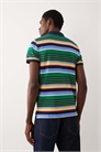 Поло с логотипом в виде значка и полосатым пике артикул 154008457