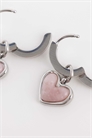 Серьги-кольца в форме сердца с бледно-розовым опалом артикул 155681916
