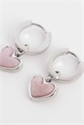 Серьги-кольца в форме сердца с бледно-розовым опалом артикул 155681916
