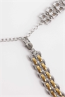 Двухцветное колье с цепочкой в стиле ретро из смешанных металлов артикул 155681914