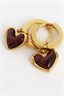 Серьги-кольца «Хугги» в форме сердца с камнем «тигровый глаз» артикул 155681906