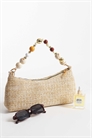 Сумка через плечо с ручкой из рафии и бусинами артикул 153493292