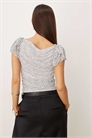 Топ с короткими рукавами из сетчатой ткани артикул 153753632