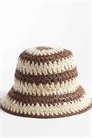 Плетеная соломенная шляпа-козырек в полоску артикул 152931281