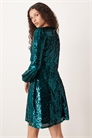 Мини-платье с обильно украшенным бархатным бантом артикул 151793351