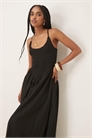 Макси-сарафан с волнистым подолом и круглым вырезом, с перекрещивающейся спинкой артикул 140195519