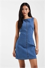 Мини-платье-футляр из денима с V-образным вырезом артикул 153531340