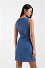 Мини-платье-футляр из денима с V-образным вырезом артикул 153531340