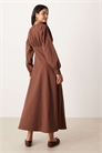 Макси-платье из поплина с длинными рукавами и V-образным вырезом артикул 152227707