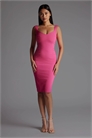 Обтягивающее платье средней длины с широкими бретелями артикул 155848967