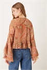Блузка с рукавами-колоколами артикул 150177834
