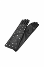 Длинные кожаные перчатки с заклепками артикул 153666152