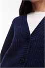 Кардиган с V-образным вырезом из смеси шерсти и хлопка с узором «коса» артикул 154340411