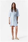 Мини-платье-рубашка с рюшами спереди артикул 146841115