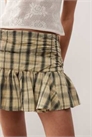 Мини-юбка в клетку с заниженной талией артикул 147973783