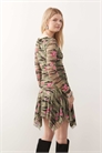 Асимметричное мини-платье с принтом в виде изящных роз артикул 151021362