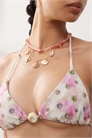 Бикини-топ с боковыми бретелями и абстрактным принтом артикул 146991296