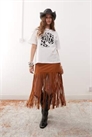 Юбка с бахромой из искусственной кожи артикул 144910182