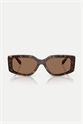 Солнцезащитные очки прямоугольной формы с коричневыми стеклами артикул 149470743