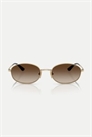 Овальные солнцезащитные очки с коричневыми стеклами артикул 144262752