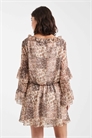 Мини-платье из шифона с оборками артикул 150080420