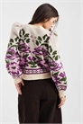 Кардиган с цветочным узором, завязками спереди и рукавами-буффами артикул 152466771