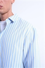 Рубашка с длинными рукавами в полоску свободного кроя артикул 148709174
