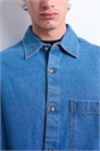 Джинсовая рубашка свободного кроя артикул 143503496