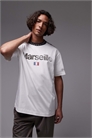 Футболка свободного кроя с воротником-рингер и принтом «Марсель» артикул 143218011
