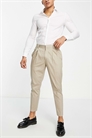Брюки зауженного кроя из смесовой ткани с долей льна артикул 113109531