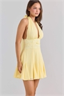 Мини-платье Ailani из желтого жаккарда с завязками на шее артикул 151056124