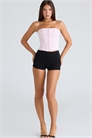Розовый эластичный корсет-топ без бретелек артикул 151560990