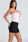 Розовый эластичный корсет-топ без бретелек артикул 151560990