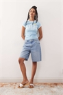 Шорты из джинсовой ткани свободного кроя с высокой талией артикул 139799763