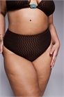 Бикини-трусики с высокой талией и фактурной отделкой артикул 153323600