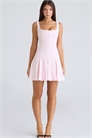 Мини-платье-клёш розового цвета из эластичной ткани «Амели» в стиле балерины артикул 151941003