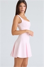 Мини-платье-клёш розового цвета из эластичной ткани «Амели» в стиле балерины артикул 151941003