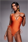 Купальник с глубоким вырезом и завязками на груди от Fuller Bust артикул 153024761