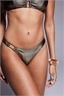 Нижняя часть бикини с золотыми металлическими элементами артикул 148077520