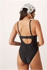 Купальник с глубоким вырезом и волнистым краем в области груди артикул 148075865